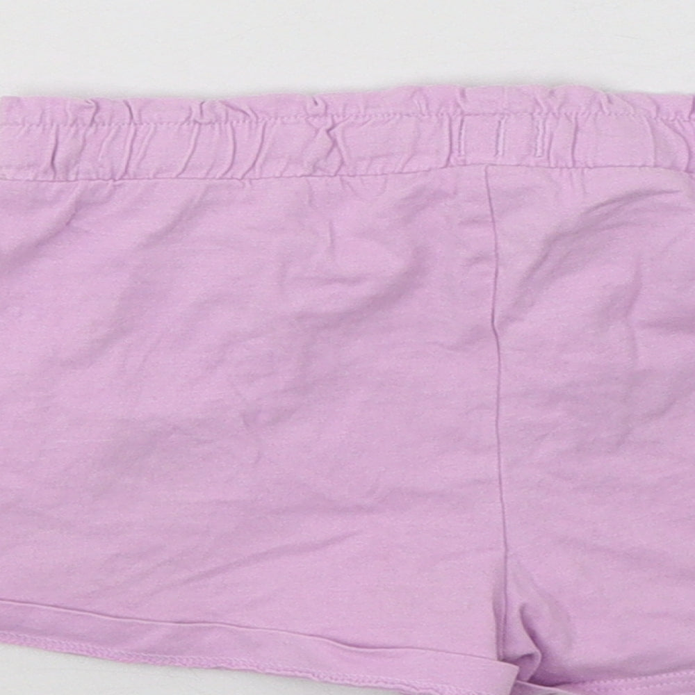 Nutmeg Girls Purple Cotton Sweat Shorts Size 4-5 Years Regular Drawstring