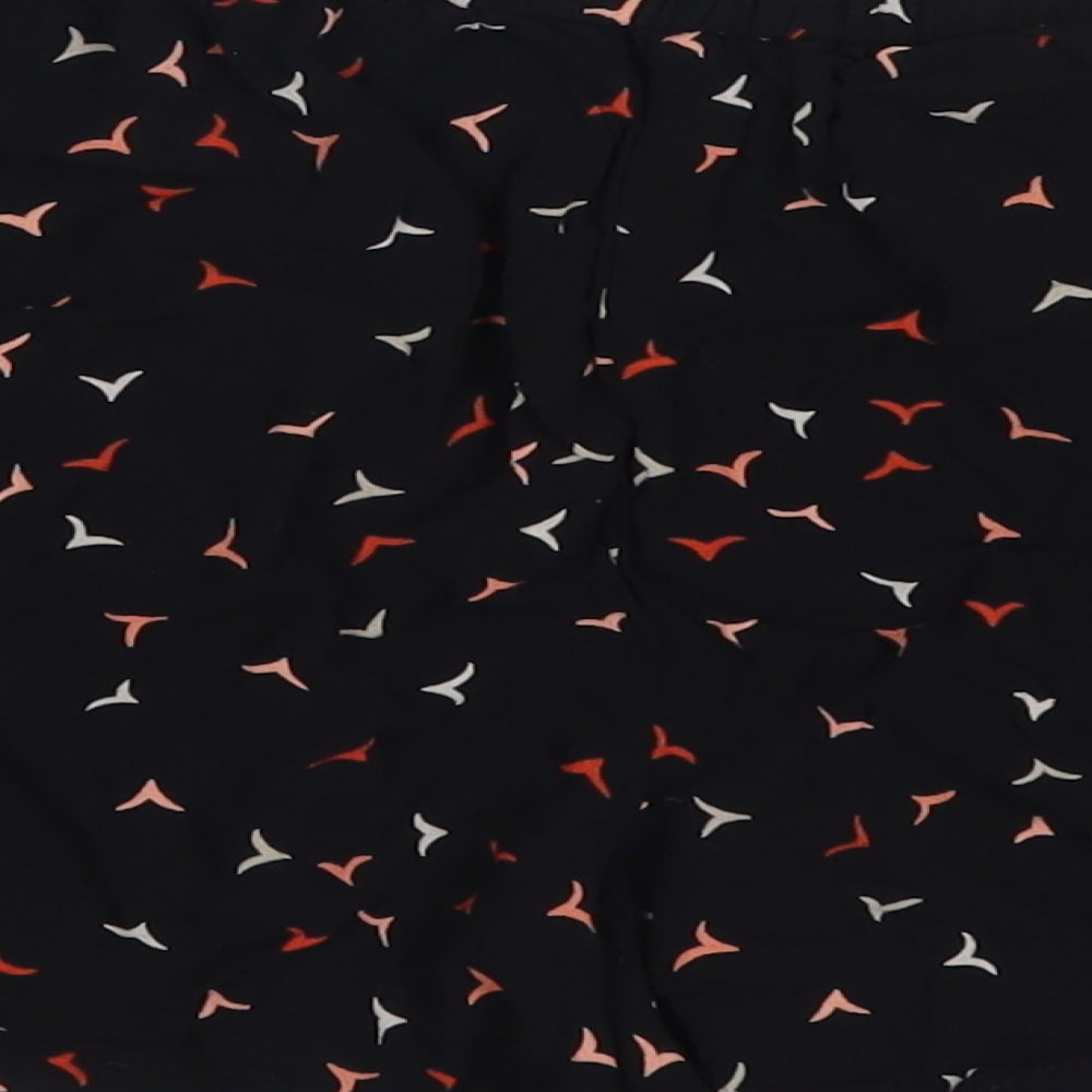 F&F Womens Black Geometric Viscose Mom Shorts Size 12 L3 in Regular - Bird Print