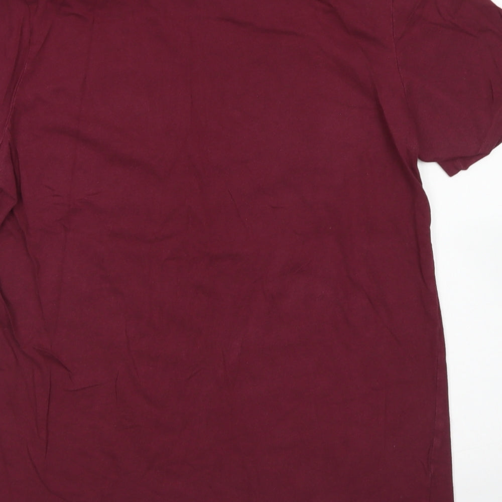 HSTL Mens Purple Cotton T-Shirt Size M Crew Neck
