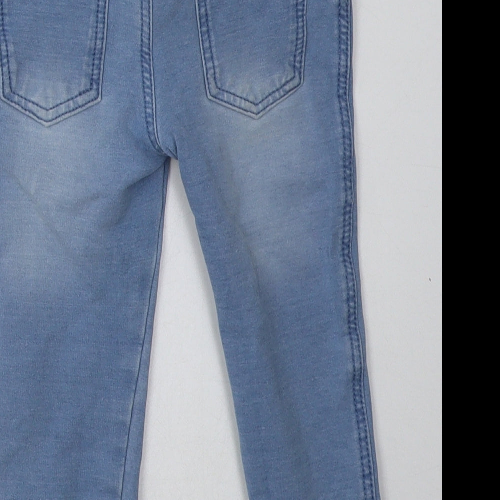 Primark Girls Blue Cotton Jogger Trousers Size 24 Months