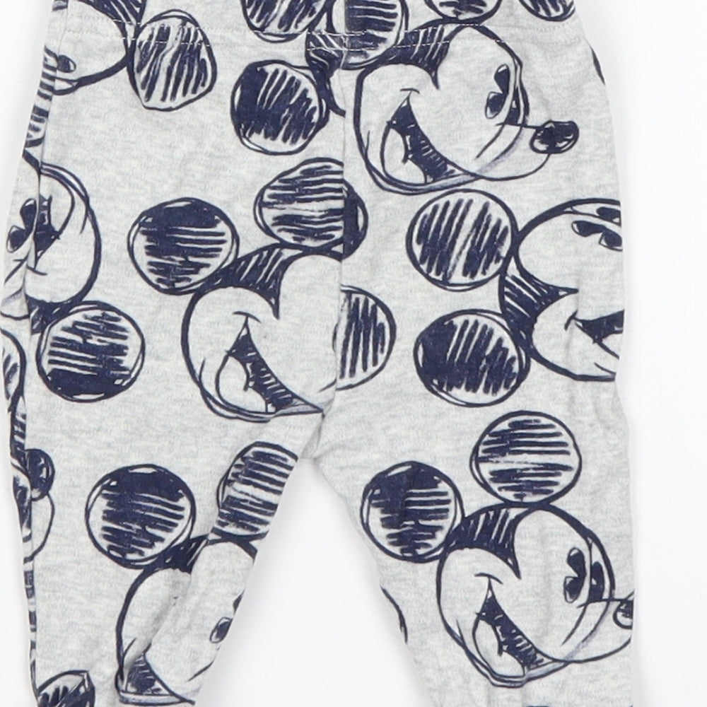 George Boys Multicoloured Animal Print Cotton Sweatpants Trousers Size 3-6 Months - Mickey Mouse