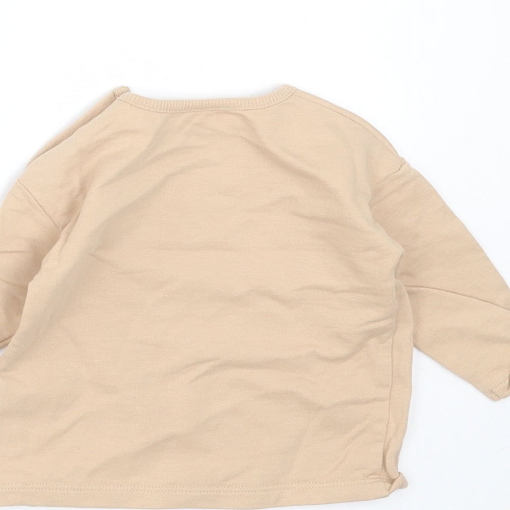 George Baby Beige Cotton Pullover Jumper Size 0-3 Months - my auntie