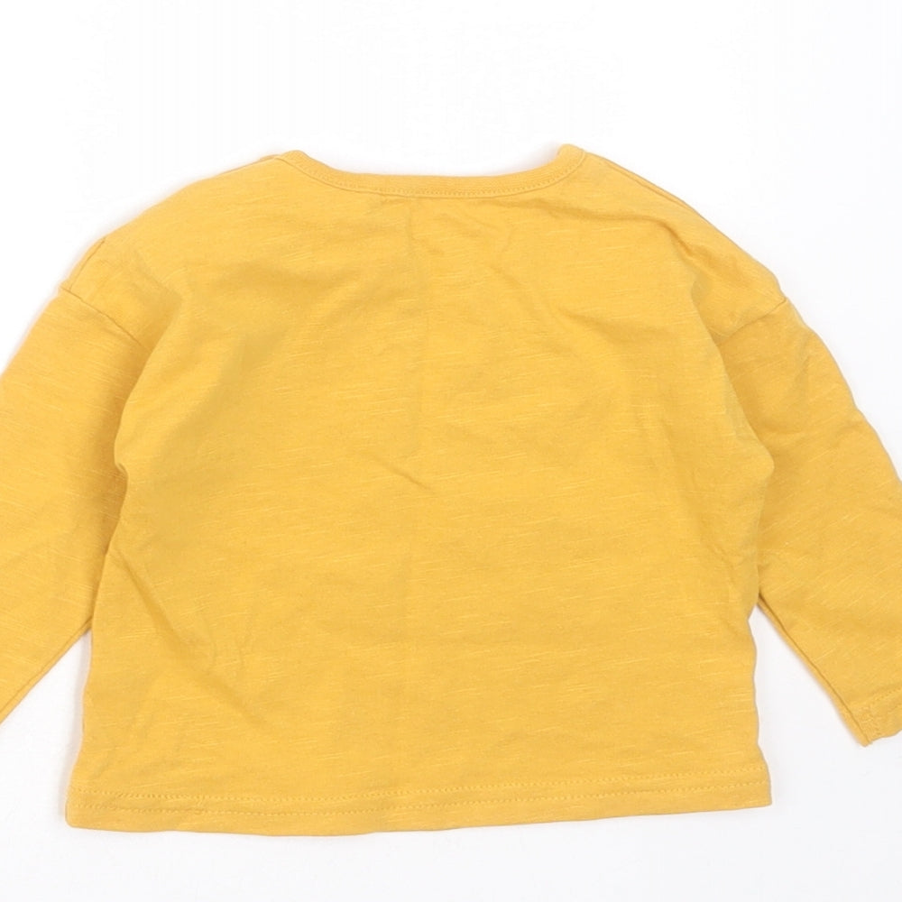 TU Baby Yellow Cotton Basic T-Shirt Size 0-3 Months Round Neck - mamas little sunshine