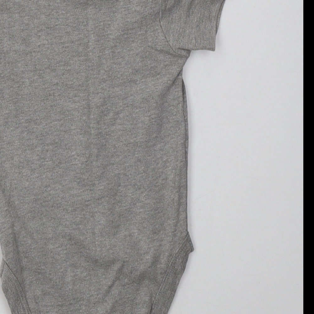 Pure Baby Baby Grey Cotton Babygrow One-Piece Size 12-18 Months Buckle