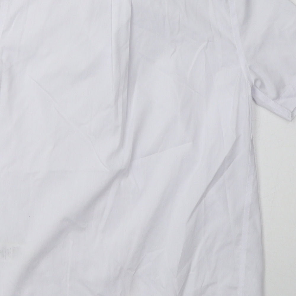 Marks and Spencer Boys White Polyester Basic Button-Up Size 10-11 Years Collared Button - School Wear