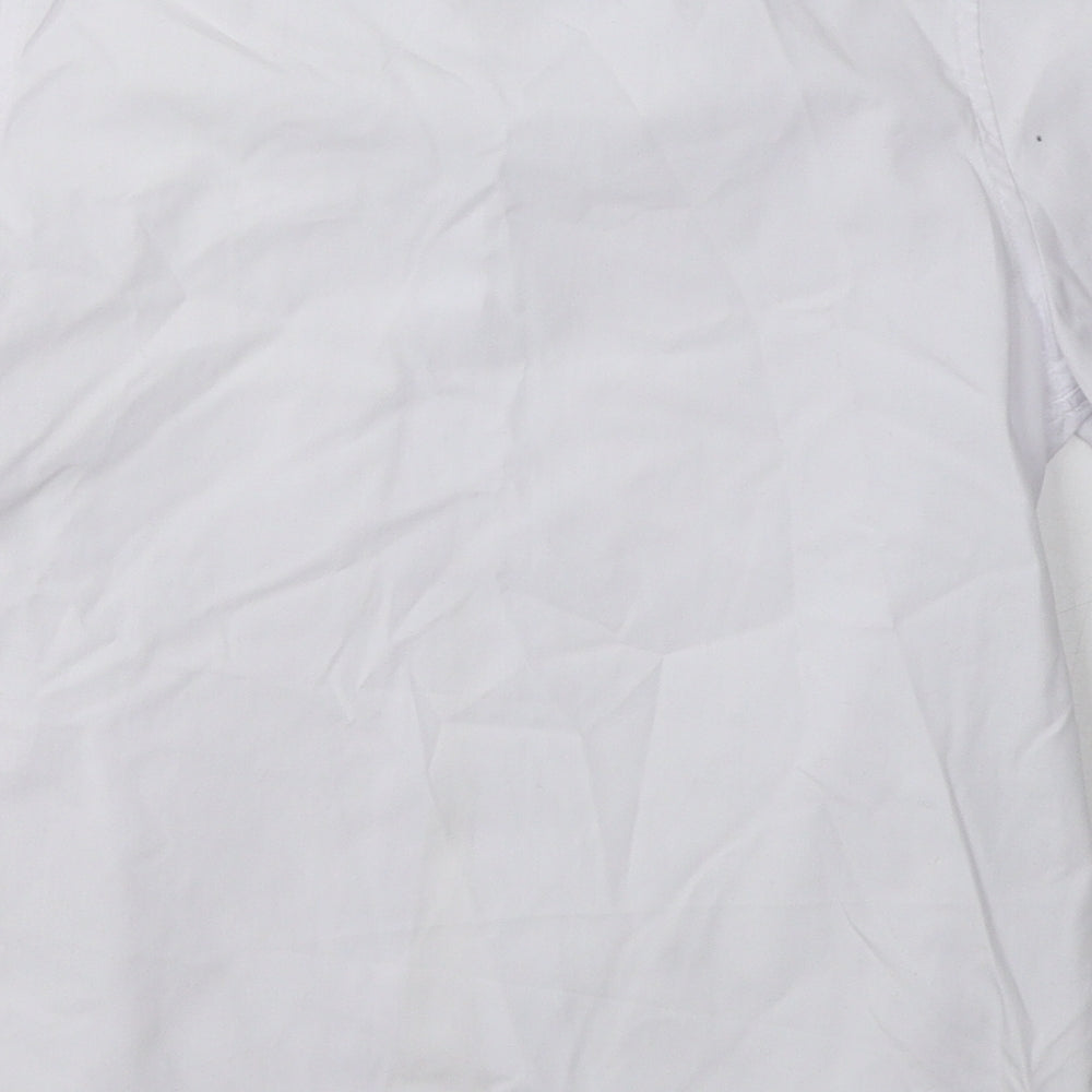 Marks and Spencer Boys White Polyester Basic Button-Up Size 8-9 Years Collared Button - School Wear