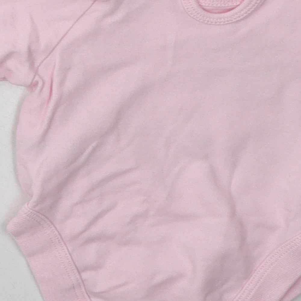 George Girls Pink Cotton Babygrow One-Piece Size Newborn Buckle - pretty little bee