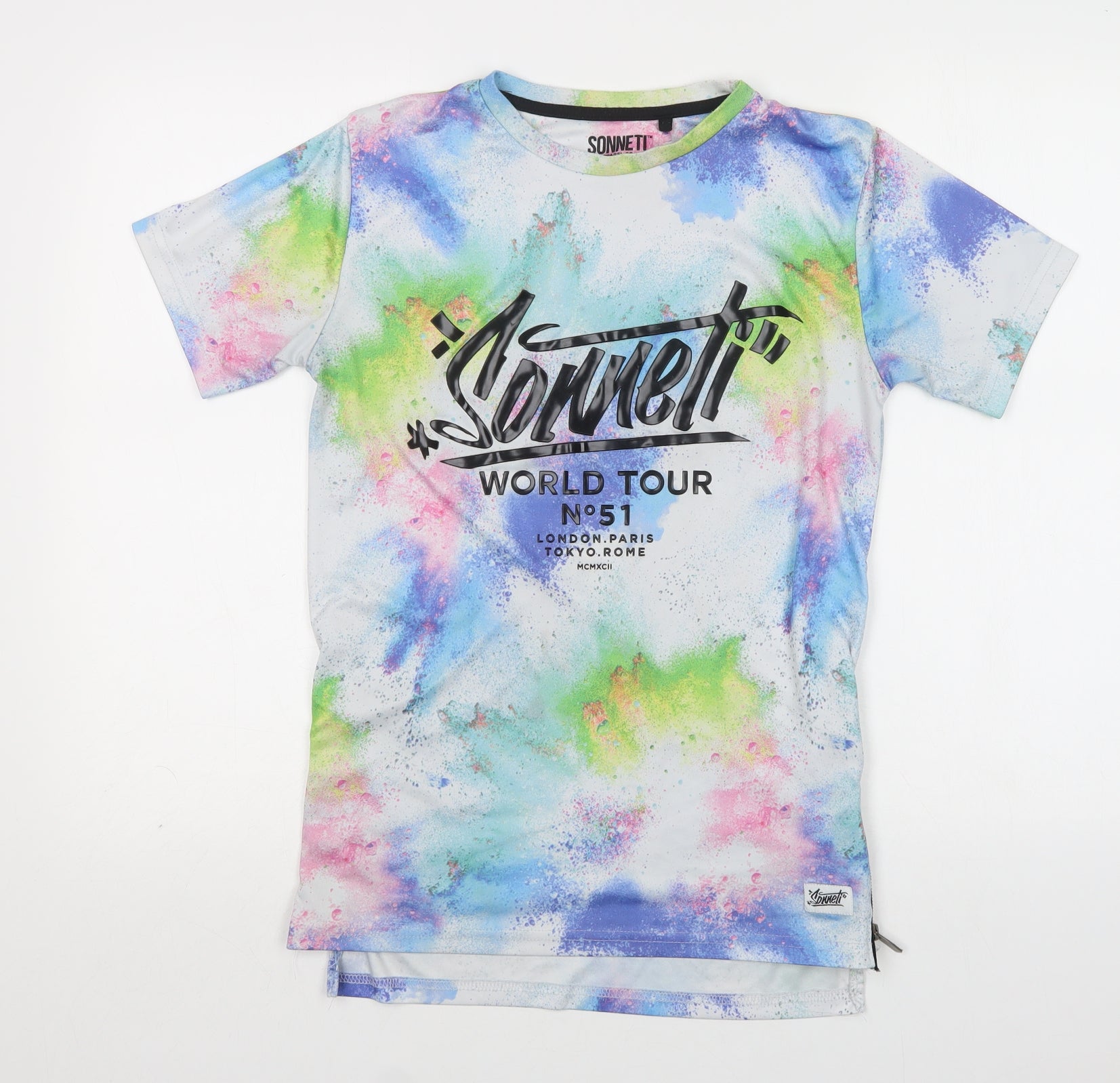 Sonneti Girls Multicoloured Batik Polyester Basic T-Shirt Size 13