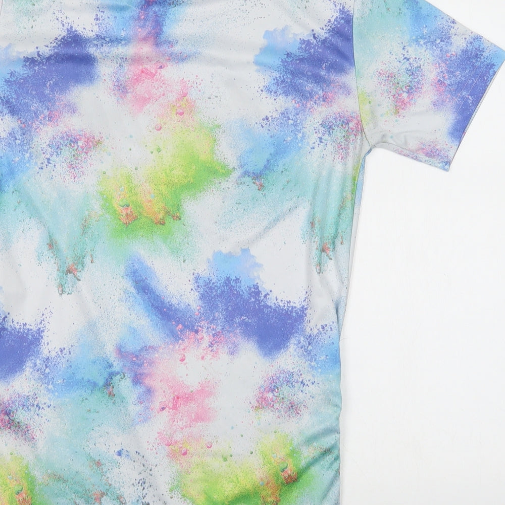 Sonneti Girls Multicoloured Batik Polyester Basic T-Shirt Size 13-14 Years Crew Neck