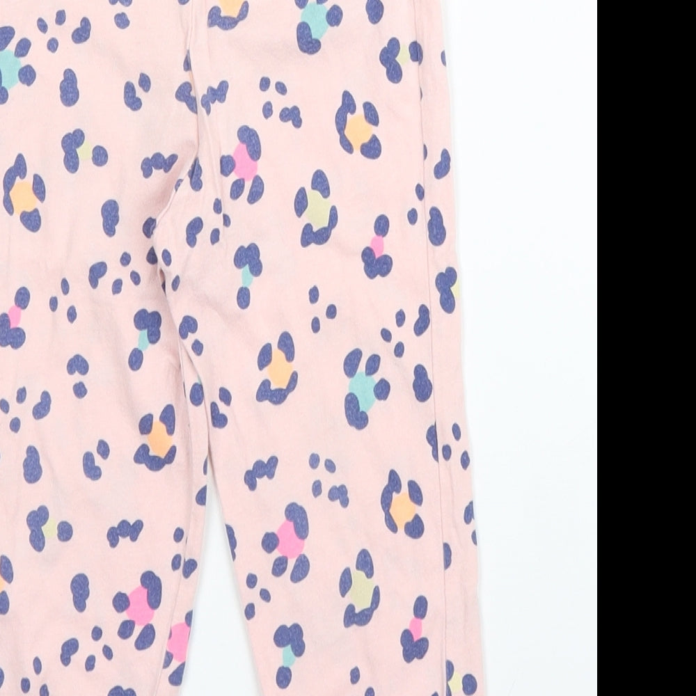Matalan Girls Pink Animal Print Cotton Capri Pyjama Pants Size 2 Years - Leopard print