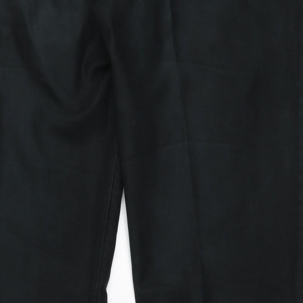 Charles Tyrwhitt Mens Black Cotton Chino Trousers Size 36 in L34 in Regular