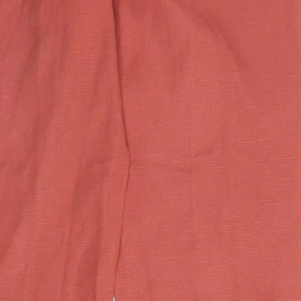 RJR.John Rocha Mens Orange Cotton Chino Trousers Size 36 in L33 in Regular Zip