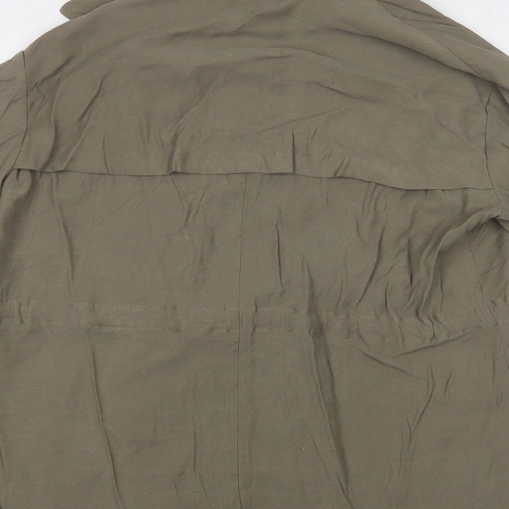 Primark Womens Green Overcoat Coat Size 12 Drawstring