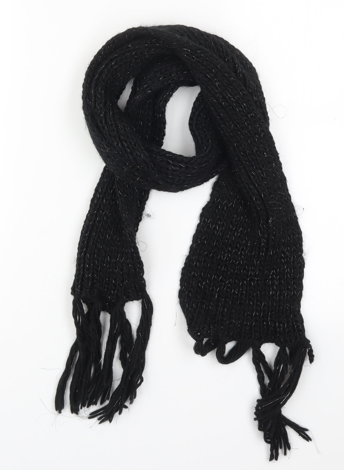 Preworn Womens Black Acrylic Scarf