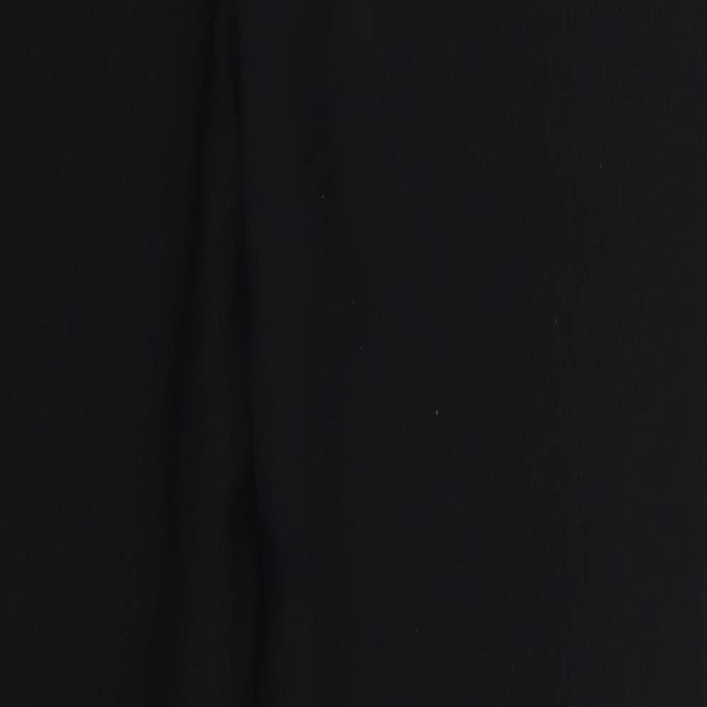 Preworn Womens Black Polyester Trousers Size 12 L26 in Regular