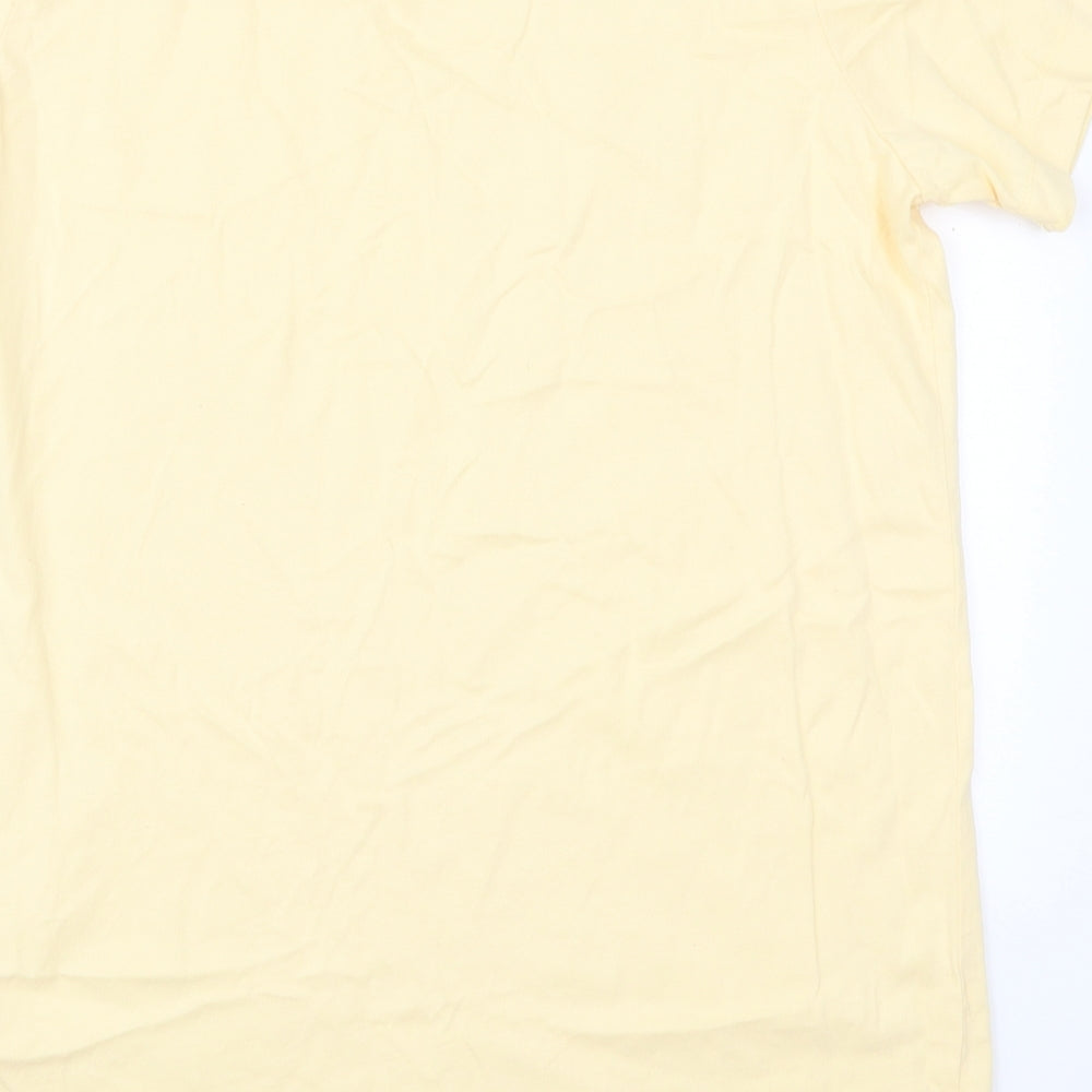 Nutmeg Womens Yellow Cotton Basic T-Shirt Size 12 Round Neck