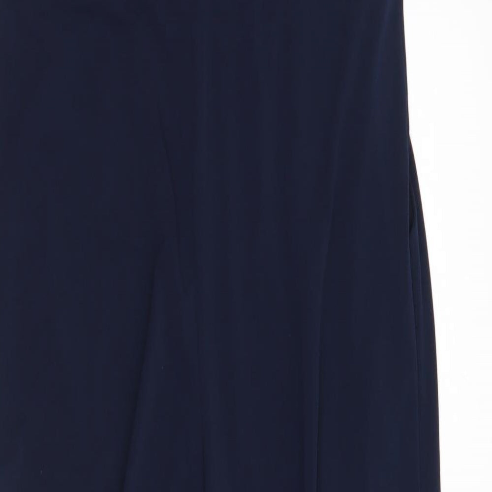 Wallis Womens Blue Polyester Jumpsuit One-Piece Size 14 L24 in