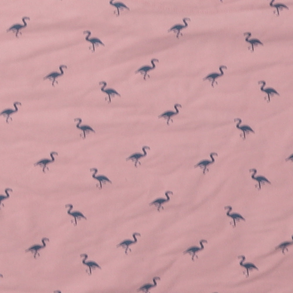 NEXT Girls Pink Polka Dot Cotton Pyjama Top Size 12 Years Pullover - Flamingo Print