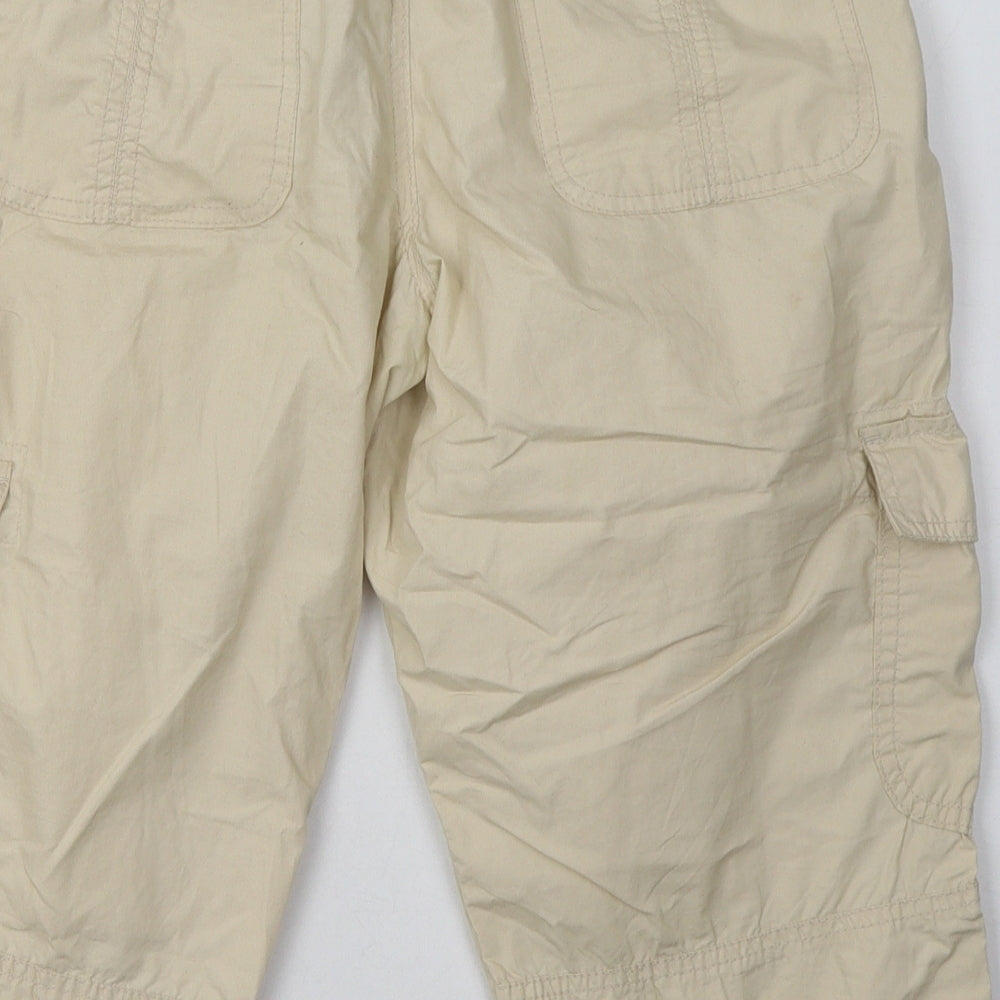 Primark Womens Beige Cotton Cargo Shorts Size 12 L18 in Regular Button