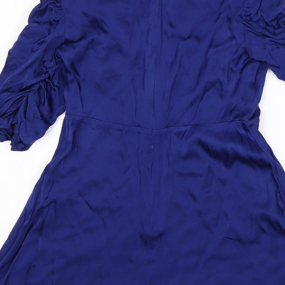 Zara Womens Blue Viscose Playsuit One-Piece Size S