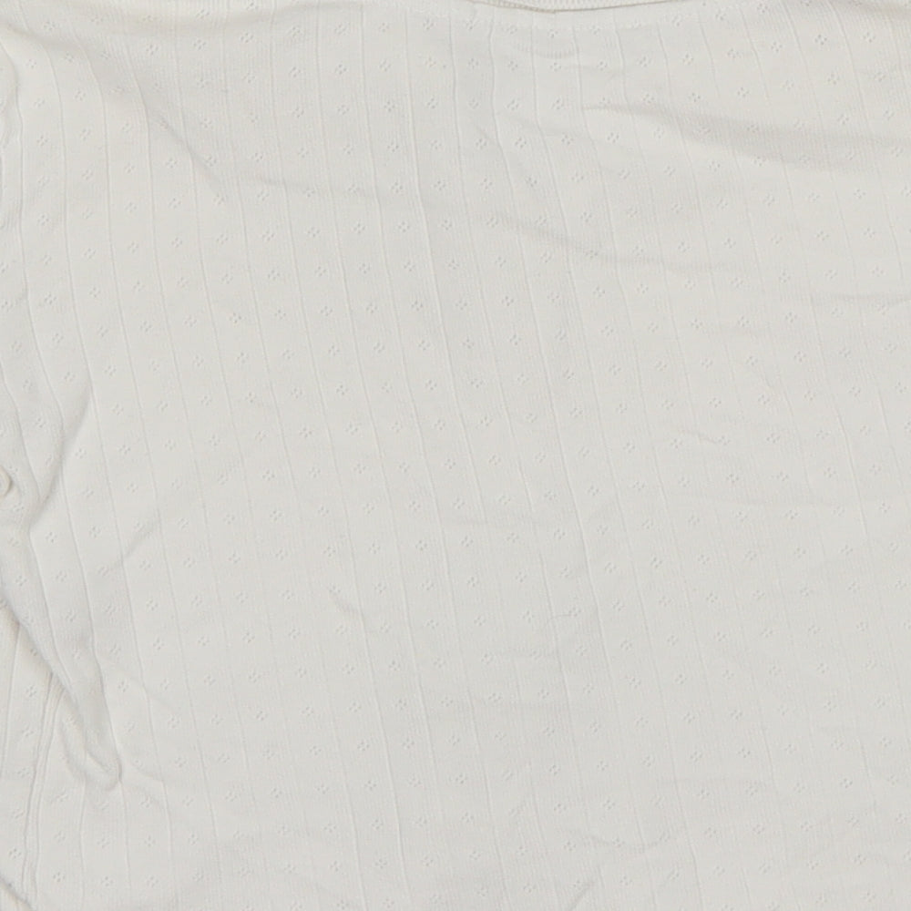 Brandy Melville Womens White Cotton Basic Button-Up Size 10 Collared