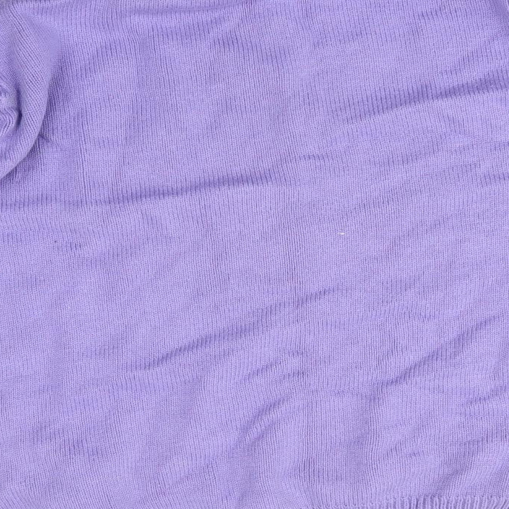 Cool Cotton Mens Purple Round Neck Cotton Pullover Jumper Size M