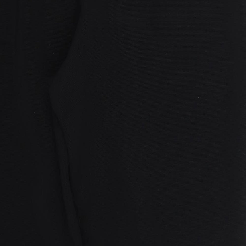 Preworn Womens Black Polyester Trousers Size L L25 in Regular