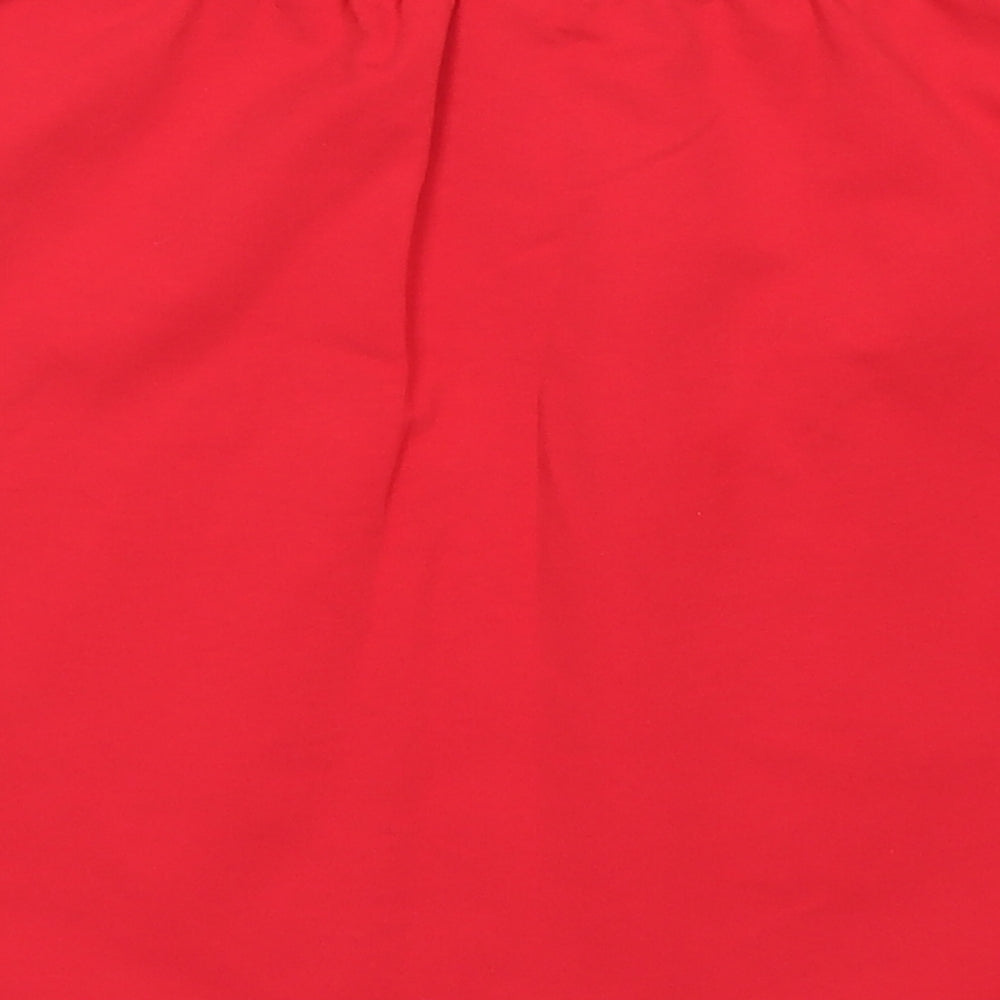 George Girls Red Cotton A-Line Skirt Size 12-13 Years Regular Drawstring