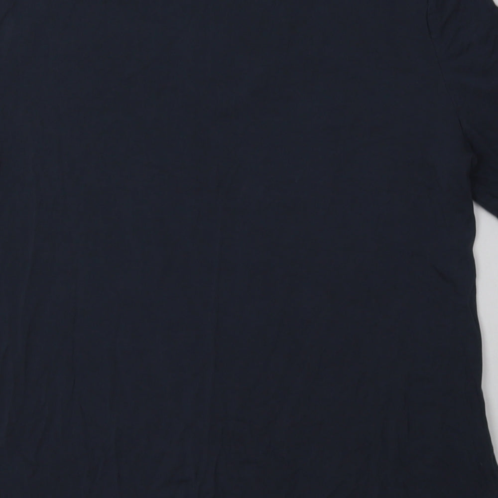 Dorothy Perkins Womens Blue Viscose Basic T-Shirt Size 14 V-Neck