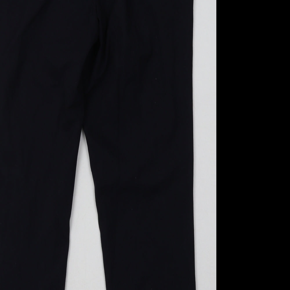 NEXT Womens Blue Polyester Trousers Size 10 L28 in Regular Hook & Eye