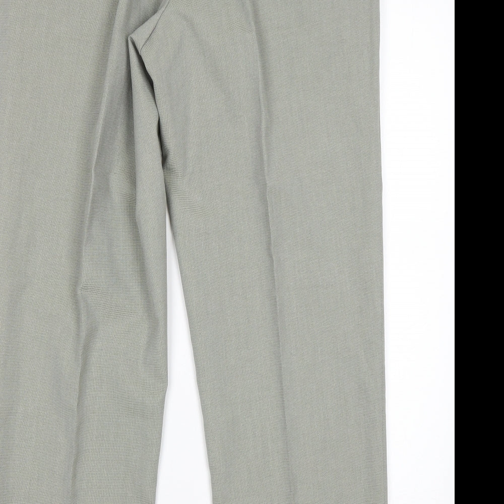 Melka Mens Green Polyester Trousers Size 36 L30 in Regular
