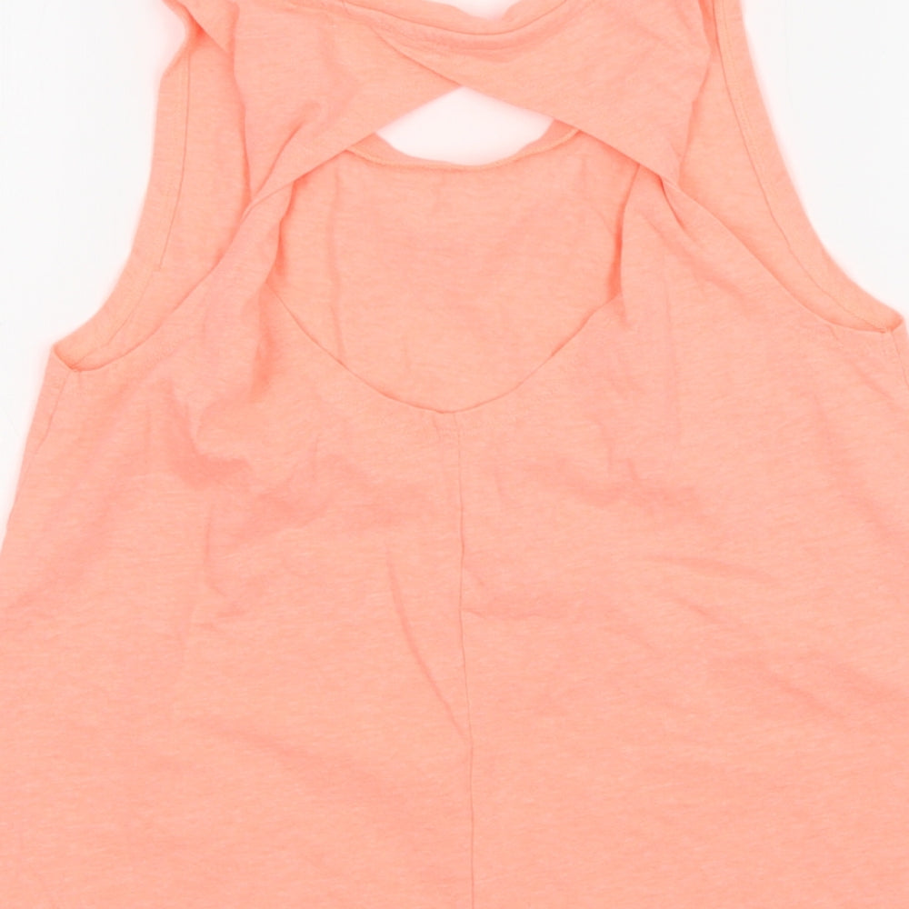 NEXT Girls Pink Cotton Basic Tank Size 11 Years Crew Neck