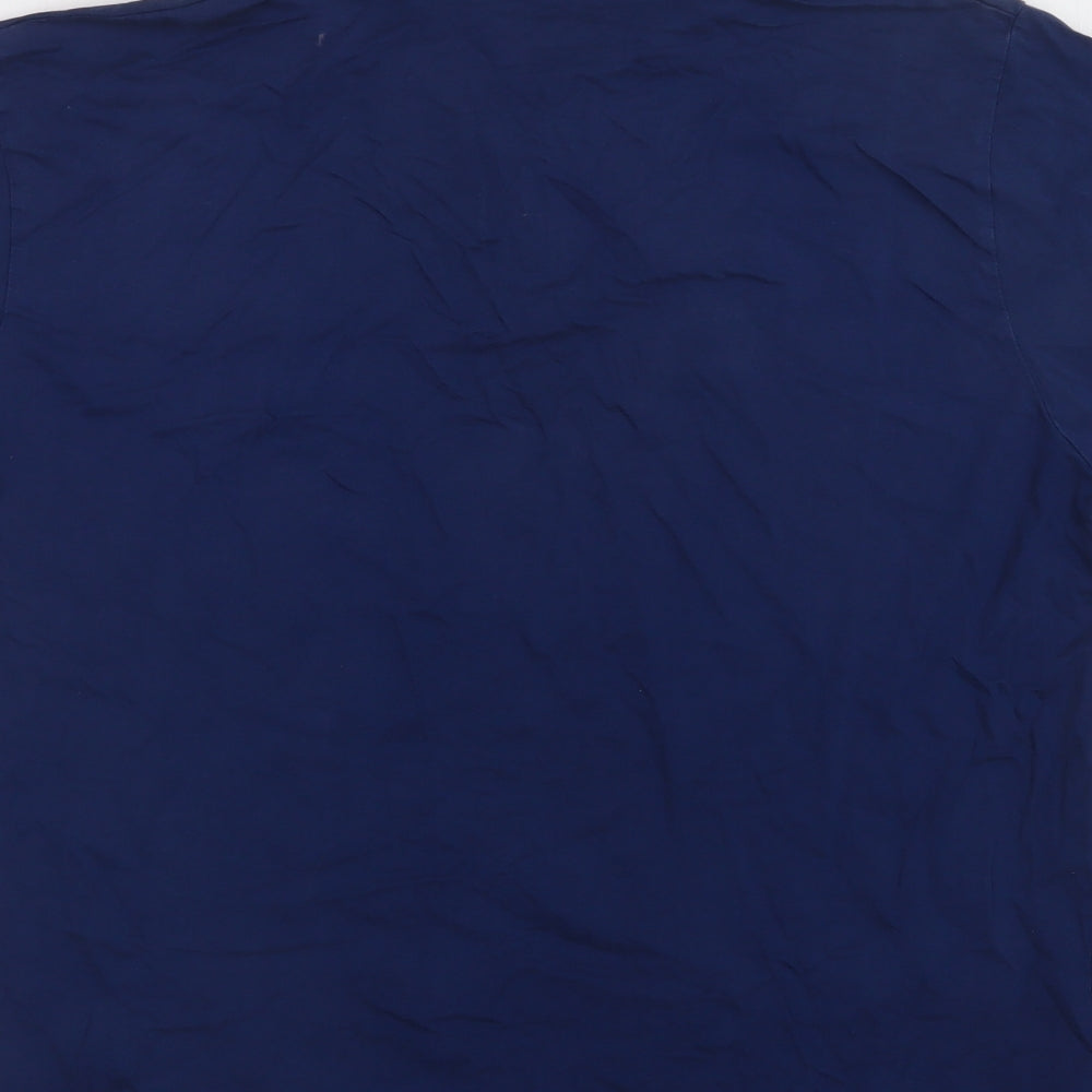 Oak Valley Mens Blue Cotton Polo Size L Collared Button - Chicago