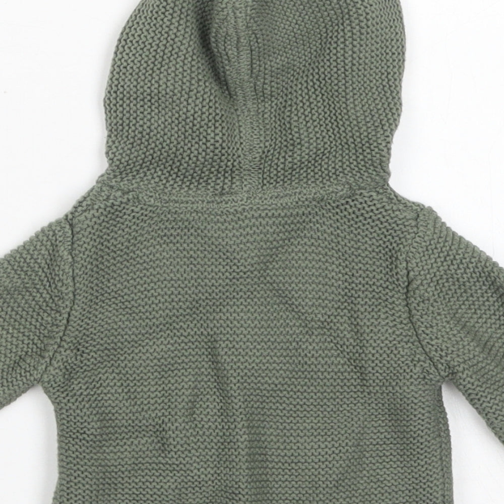 NEXT Boys Green Cotton Cardigan Jumper Size 0-3 Months Button - Up to 1 month