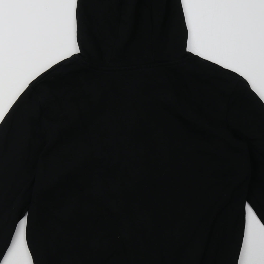 George Boys Black Cotton Full Zip Hoodie Size 9-10 Years Zip