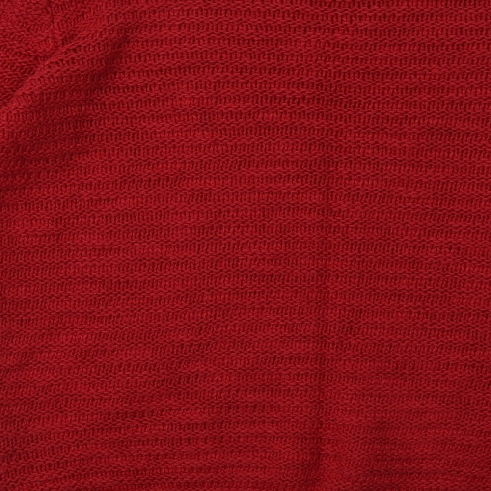 Marks and Spencer Womens Red Geometric Cotton Pullover Sweatshirt Size 8 Pullover