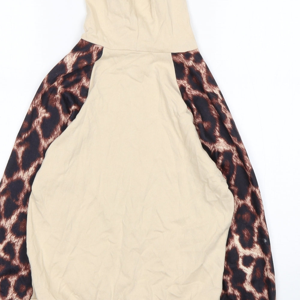 Shein Girls Multicoloured Animal Print Cotton Pullover Hoodie Size 8 Years