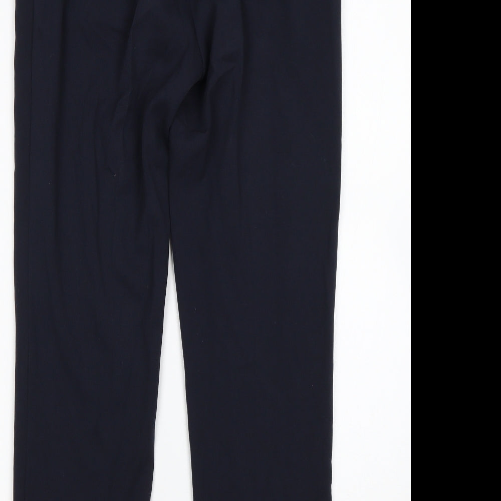 M&S Womens Blue Polyester Trousers Size 8 L26 in Regular