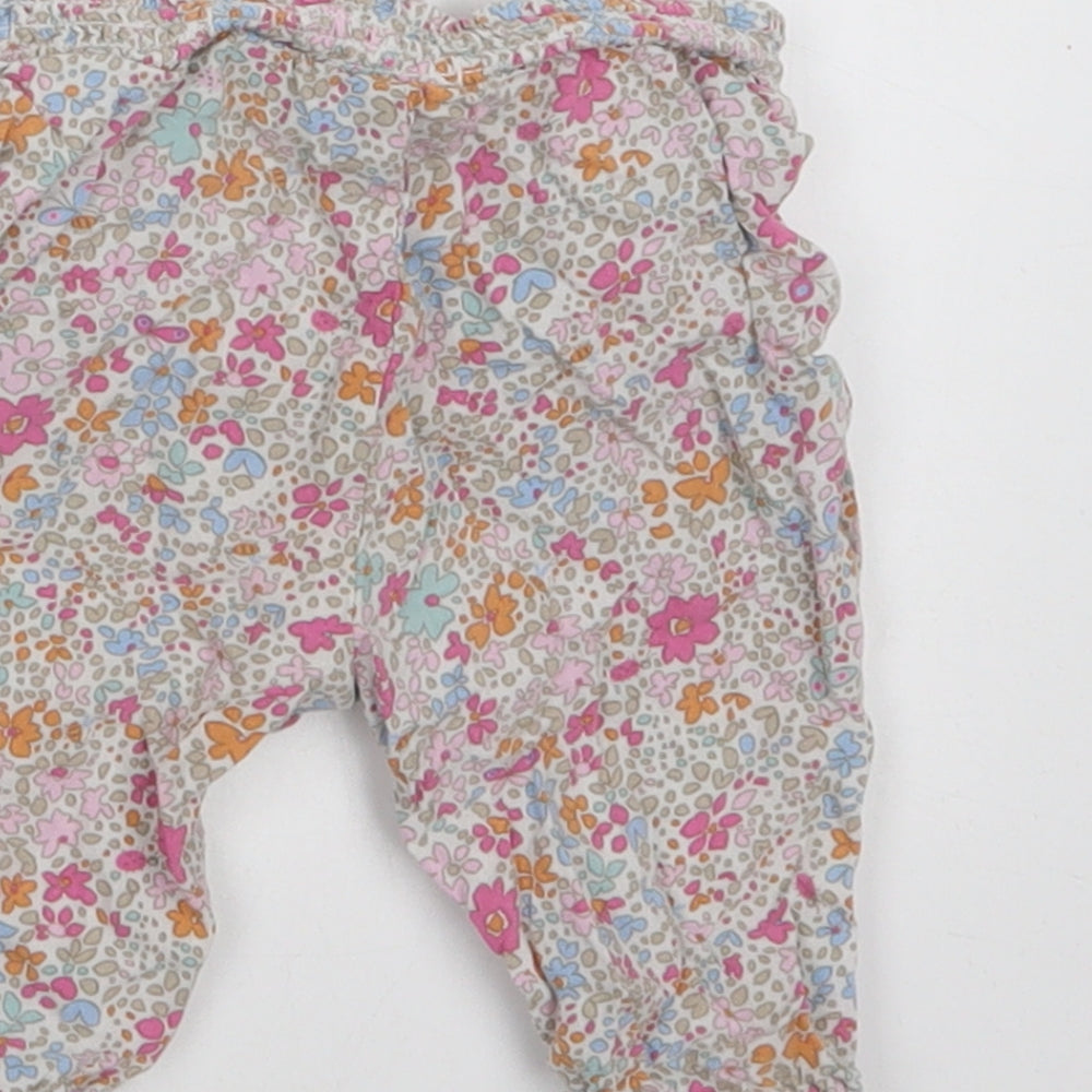 NEXT Baby Multicoloured Floral Viscose Jogger Trousers Size 3-6 Months Drawstring