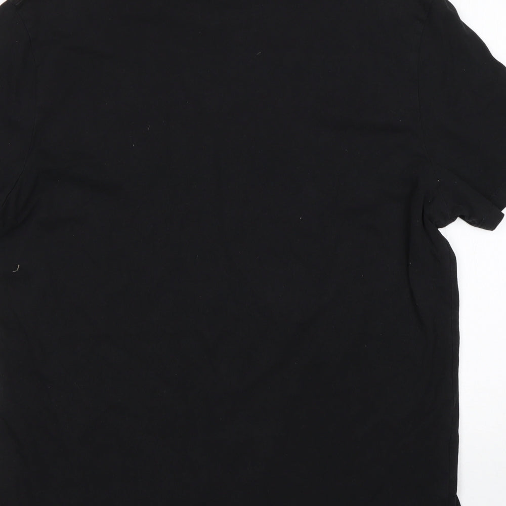 F&F Mens Black Cotton T-Shirt Size M Round Neck