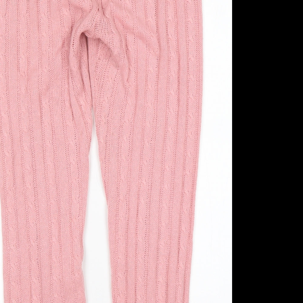 PRETTYLITTLETHING Womens Pink Acrylic Sweatpants Trousers Size L L30 in Regular