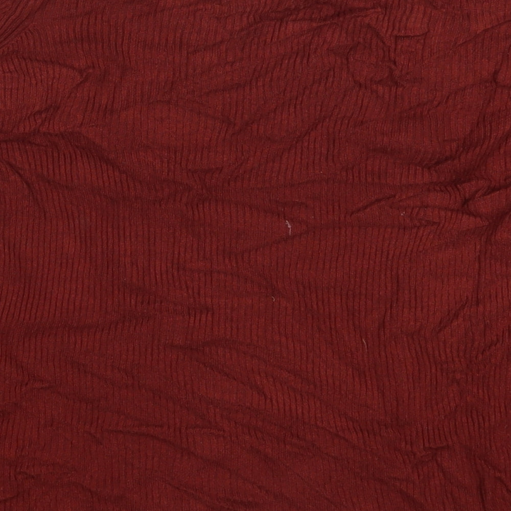 TU Womens Red Round Neck Viscose Pullover Jumper Size 16