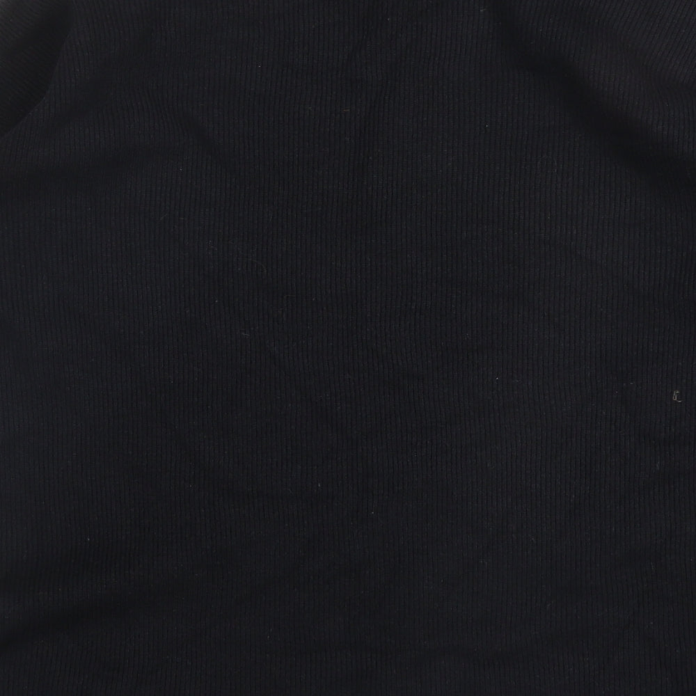 TU Womens Black Viscose Basic Blouse Size 12 Round Neck