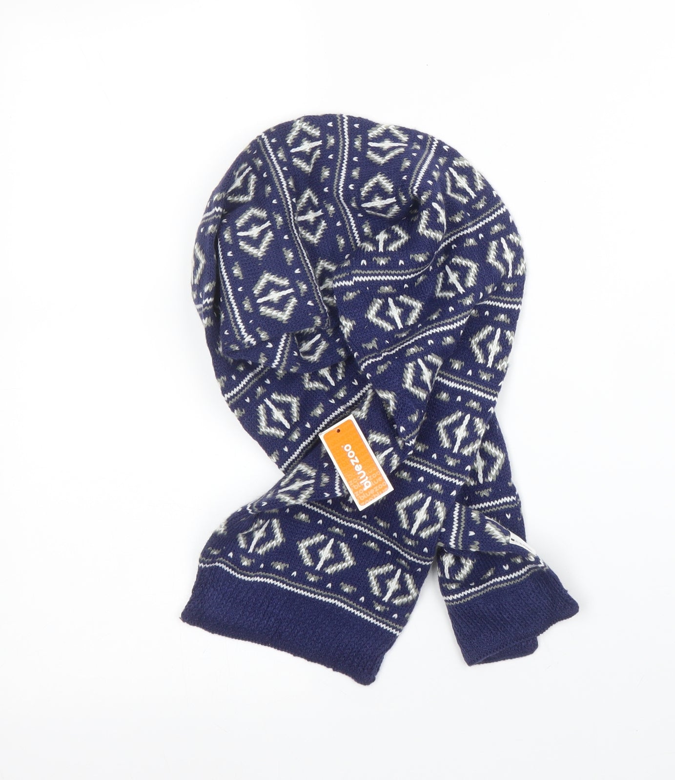 Debenhams Boys Blue Fair Isle Acrylic Bandana Scarf One Size