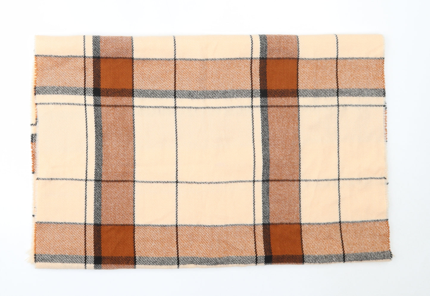 Primark Womens Beige Check Acrylic Shawl/Wrap