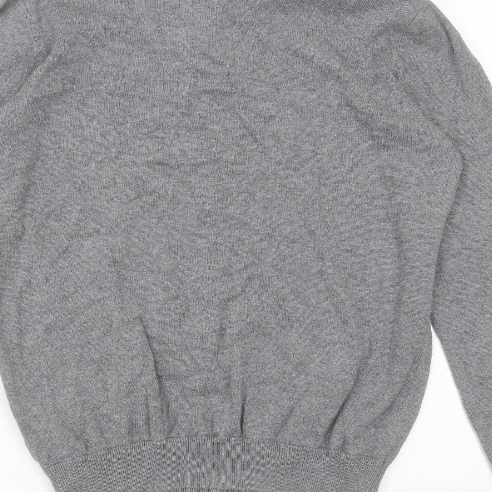 Kangol Mens Grey Collared Cotton Pullover Jumper Size M