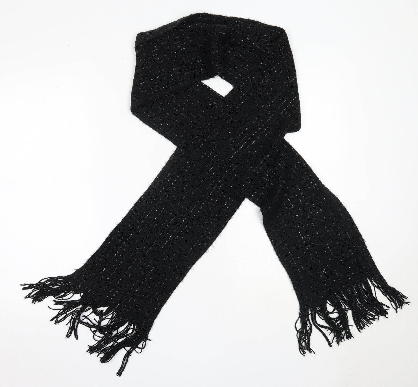 TU Womens Black Acrylic Scarf