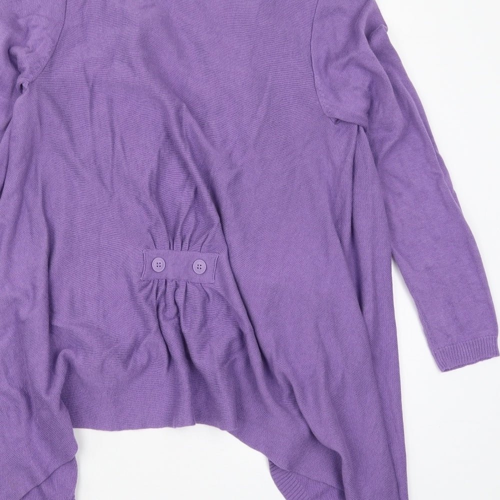 Bonmarché Womens Purple V-Neck Viscose Cardigan Jumper Size S