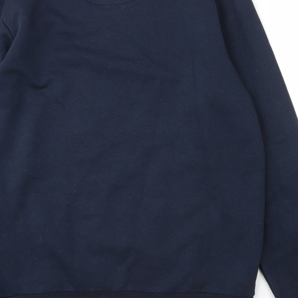 New Look Mens Blue Round Neck Cotton Pullover Jumper Size M