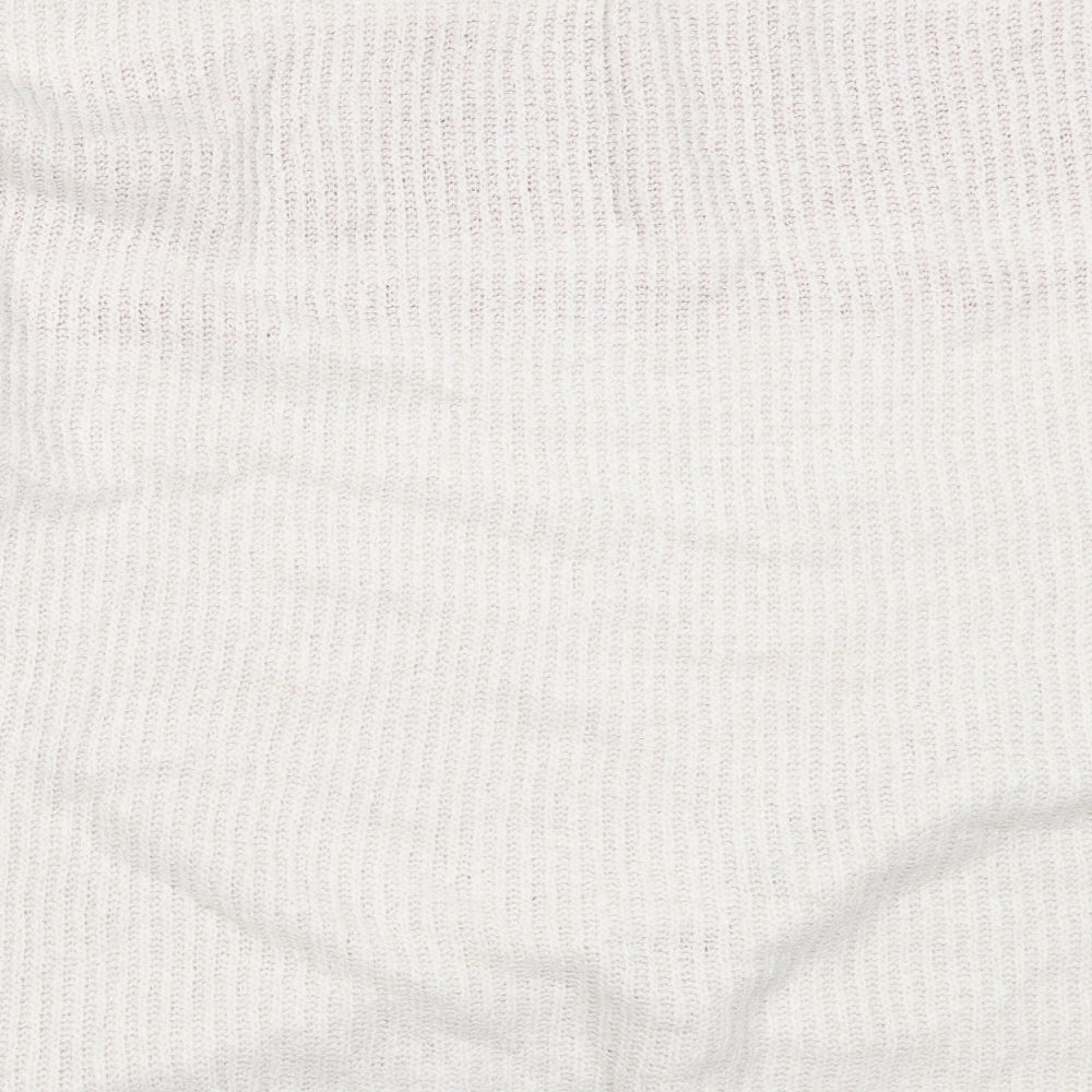 H&M Womens Ivory Round Neck Acrylic Pullover Jumper Size M